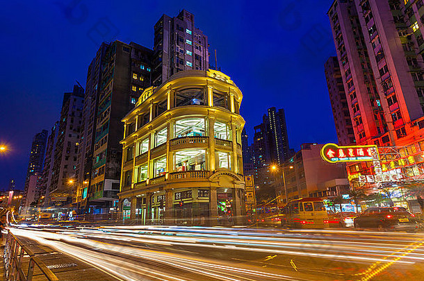 香港旧城夜景