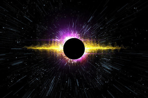 宇宙黑洞爆炸空间背景3D插图