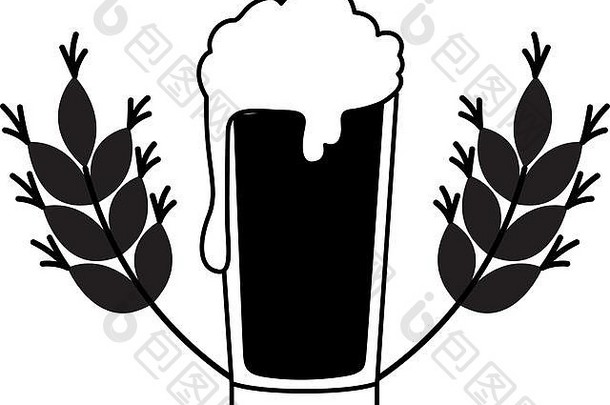 啤酒泡沫小麦孤立的图标