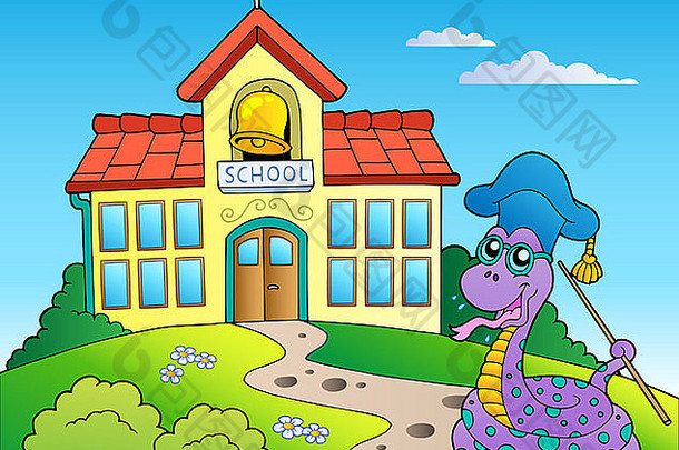 蛇老师学校建筑颜色插图