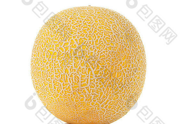 新鲜的黄色的哈密瓜瓜孤立的白色背景