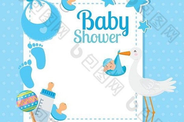 婴儿淋浴卡鹳装饰