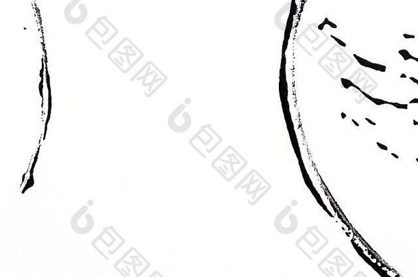 黑白手绘亚克力背景。Grunge亚克力质感，带有彩绘圆点和笔触。