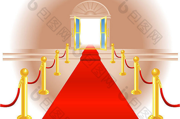 红色的地毯领先的奢华的通过独家聚会地点