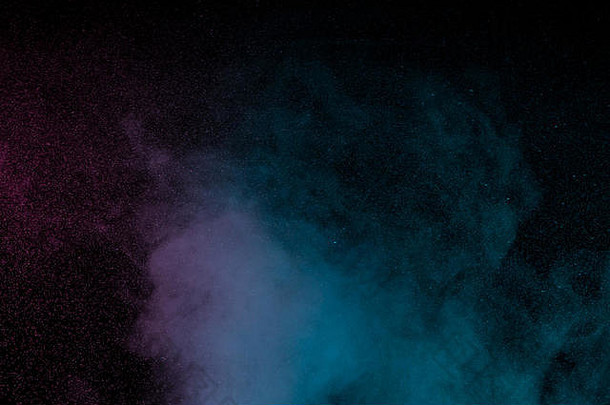 摘要蓝色的紫色的水蒸汽黑色的背景纹理设计元素摘要艺术蒸汽增湿器宏拍摄