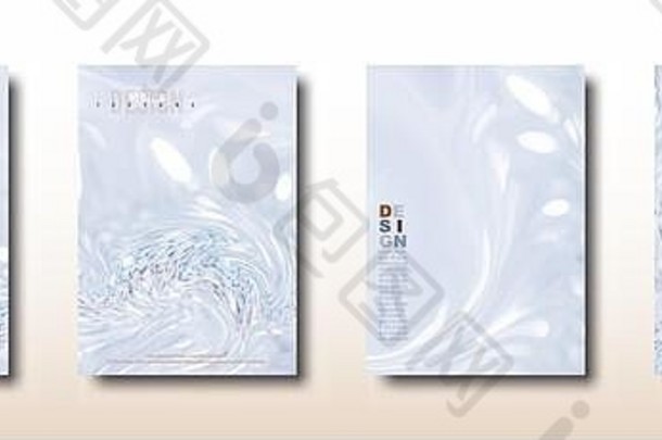 摘要光蓝色的丙烯酸油漆表面集合模式飞溅波漩涡纹理时尚的背景设计封面包装卡