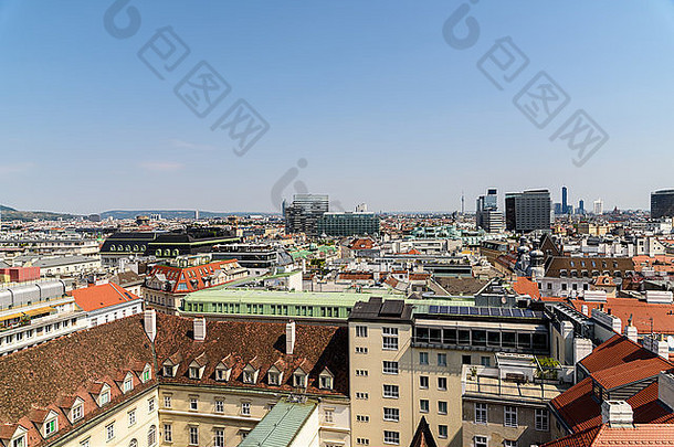 空中视图维也纳城市天际线