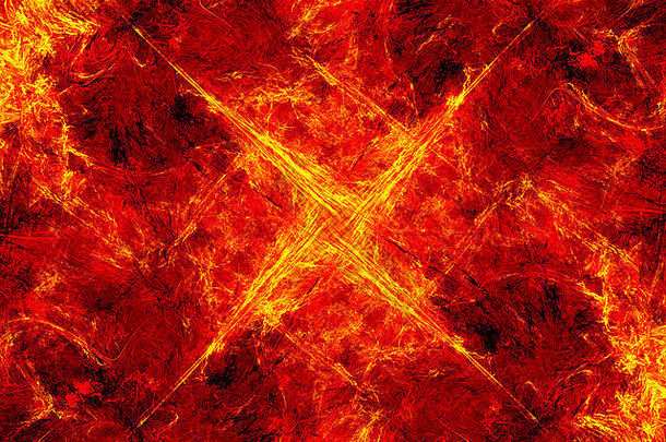 地狱中炽热发光的神秘能量，计算机生成的抽象背景