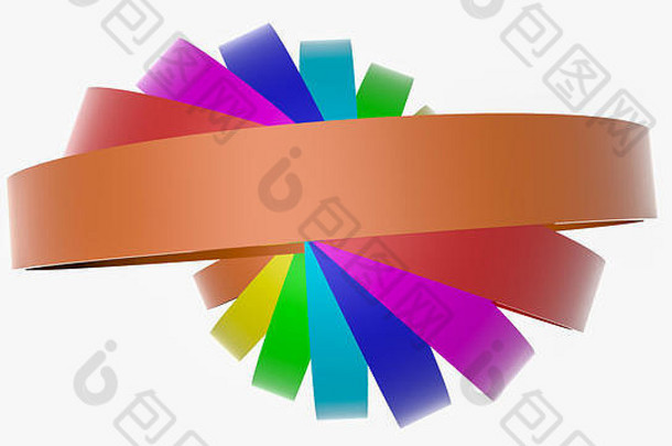 背景多色的条纹摘要彩虹插图渲染