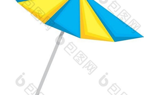 伞海滩孤立的图标