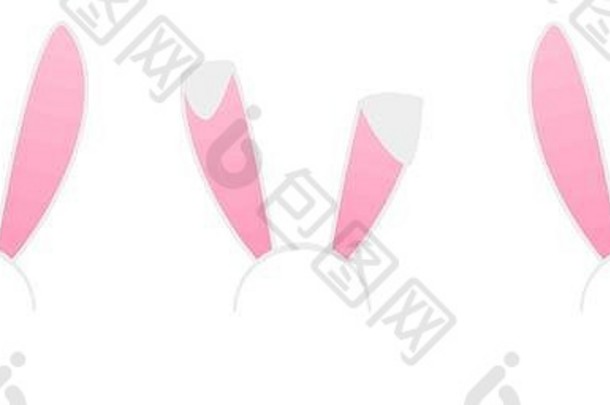 复活节兔子耳朵头面具复活节假期设计元素