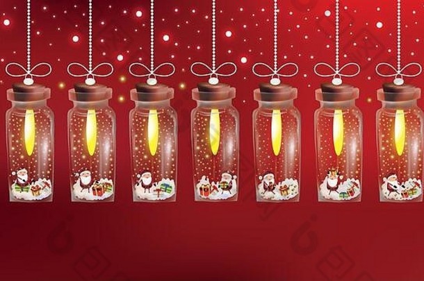 摘要圣诞节光霓虹灯加兰神奇的雪圣诞老人条款内部设计灯加兰发光的灯圣诞节假期