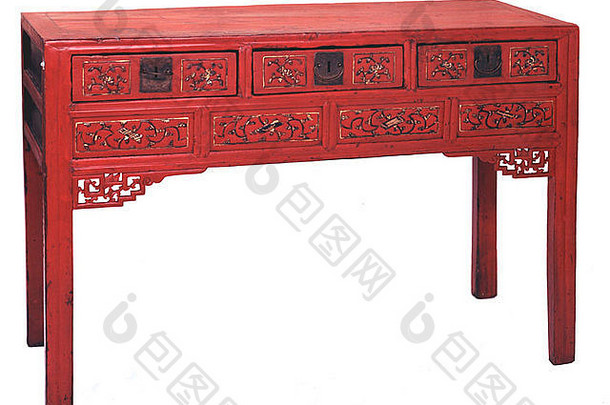 中国古色古香画翅餐具柜
