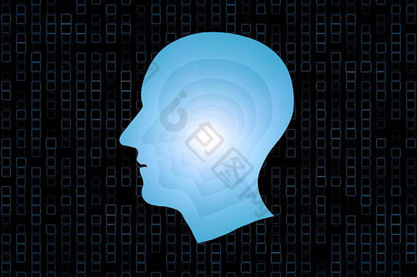 大脑作品人工情报高科技概念人类概念上的网络空间聪明的人工情报未来科学