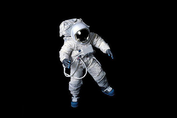 宇航员穿压力西装黑色的背景