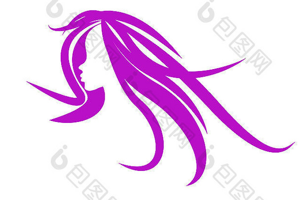 蝴蝶女人展现面部护理和淡紫色