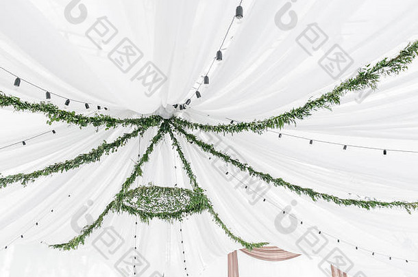 吊灯使绿色叶子分支机构挂起光帐篷装饰灯自然风格