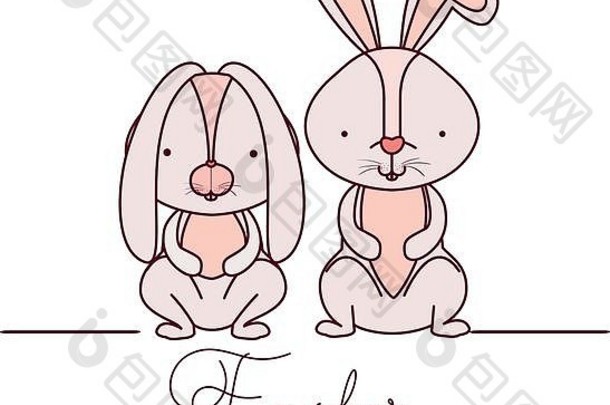 复活节兔子标签独立图标