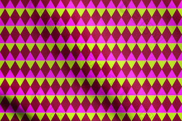 摘要几何无缝的模式三角形粉红色的黄色的紫色的颜色挥舞着风详细的织物发短信