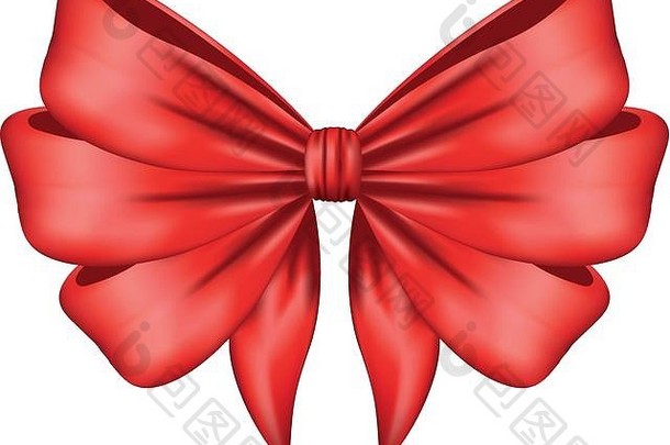 红蝴蝶结彩带装饰图标
