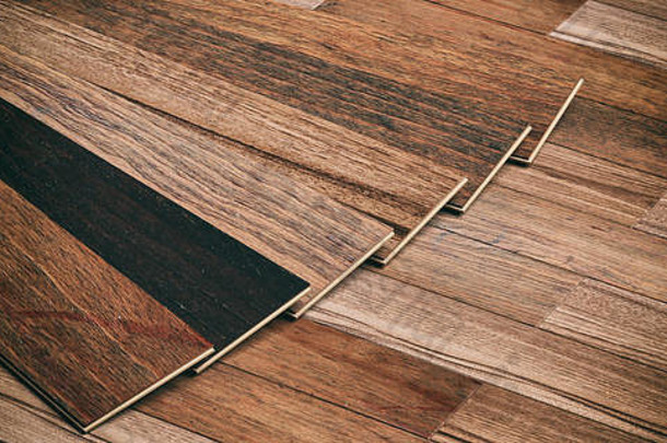 层压板地板上木板木背景插图