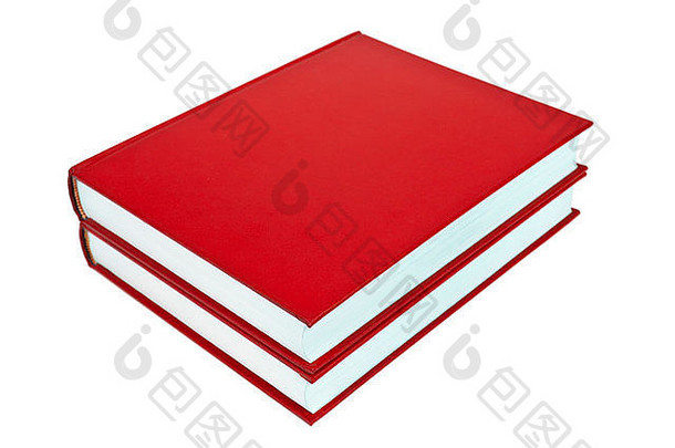 红色的书孤立的白色背景