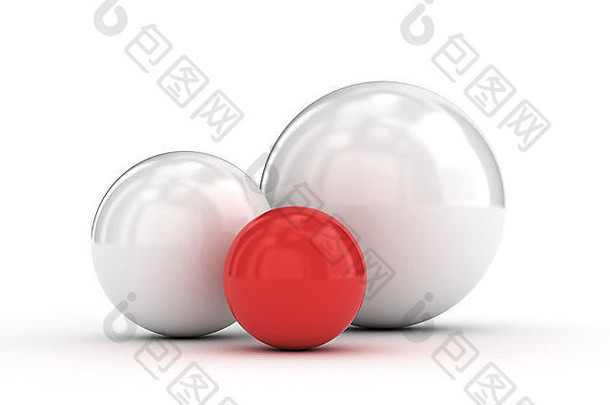 单个红色唯一球体