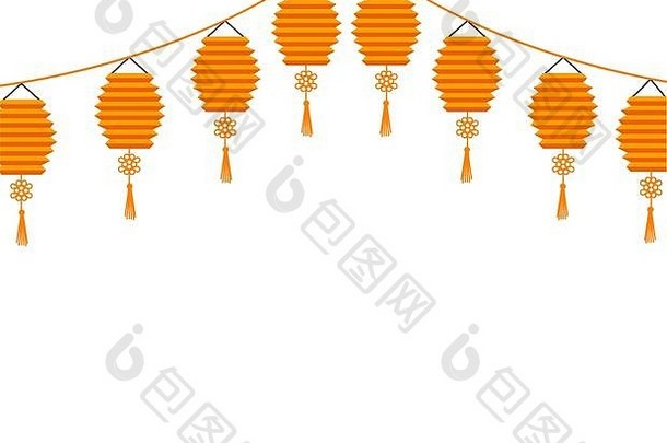中国套装装饰灯悬挂图标