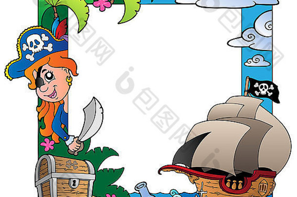 框架海海盗主题颜色插图