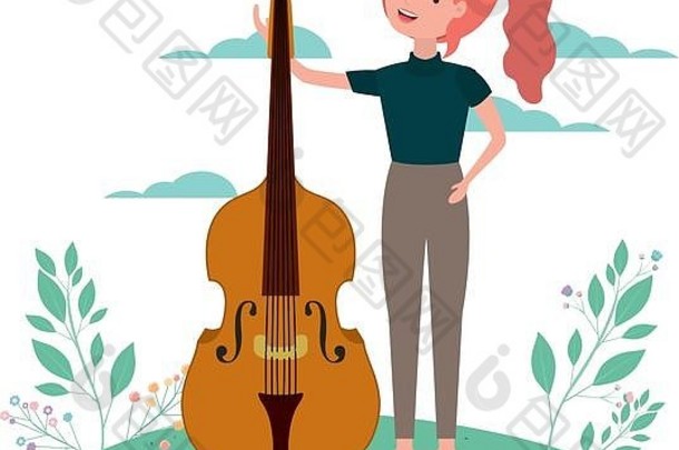 《风景阿凡达》中的拉小提琴的女人
