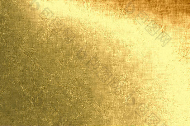 黄金金属背景亚麻纹理明亮的节日背景金箔