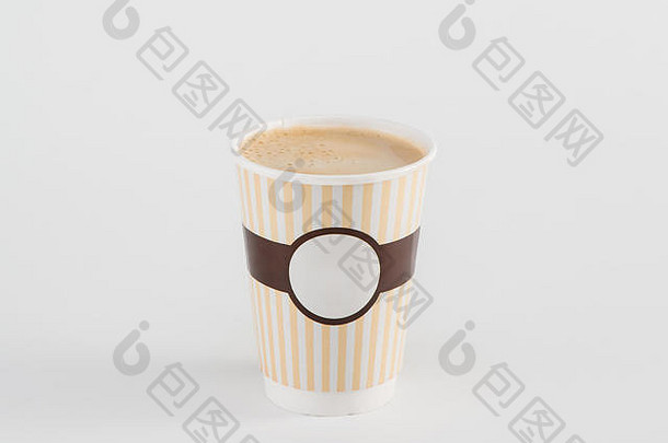 咖啡<strong>外卖</strong>纸杯孤立的白色背景