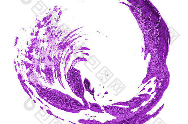 白色上的紫色油漆污渍