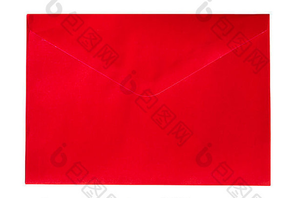 空白红色密封信封的背面