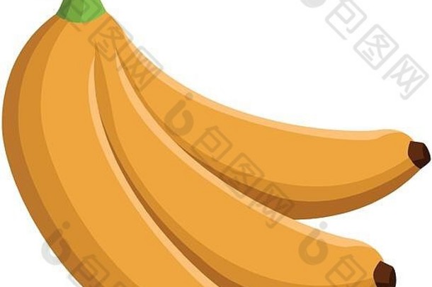 香蕉水果图标色彩斑斓的设计
