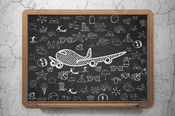 旅游理念：学校董事会背景上的飞机