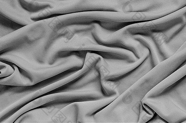 灰色皱纹织物纹理特写镜头软棉花布背景