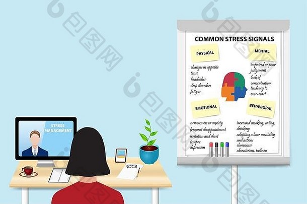 女人教育压力管理男人。沟通站表格描述常见的压力信号writt