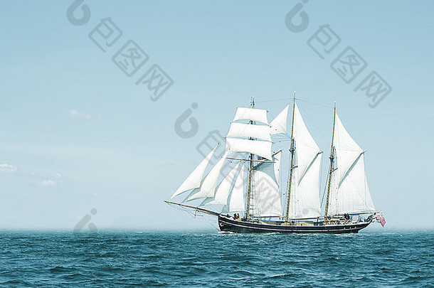 桅杆帆船帆波罗的海海交叉加工过的