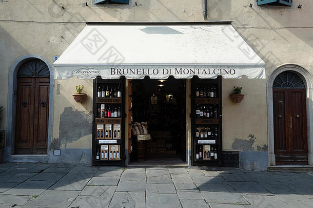 商店商店红酒蒙塔尔西诺托斯卡纳意大利购物纪念品瓶名酒意大利葡萄酒意大利葡萄酒