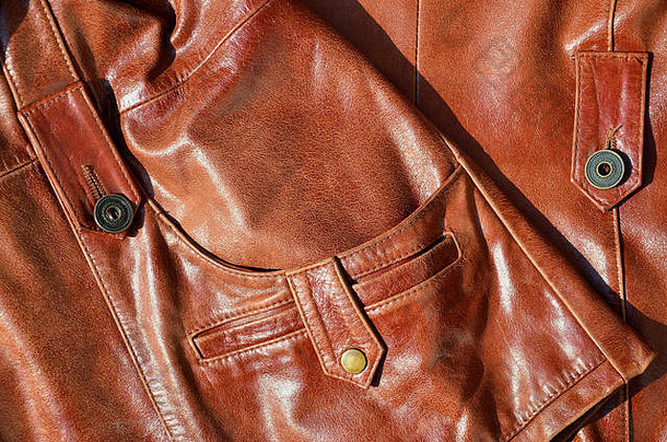 棕色（的）皮革纹理背景设计工作宏照片按钮外服装使真正的皮革