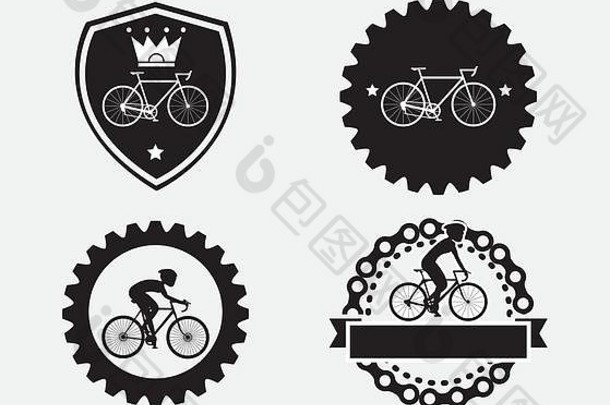 自行车和自行车相关图标图像