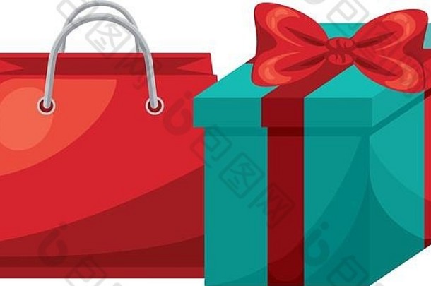 购物袋和礼品营销图标