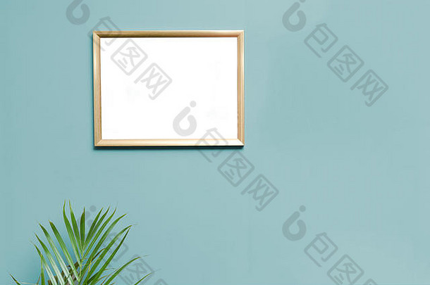 现代首页室内墙空空白图片框架显示照片