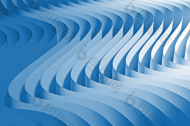 波浪色彩色背景3d插图渲染抽象概念波浪彩虹渐变形状几何桌面壁纸