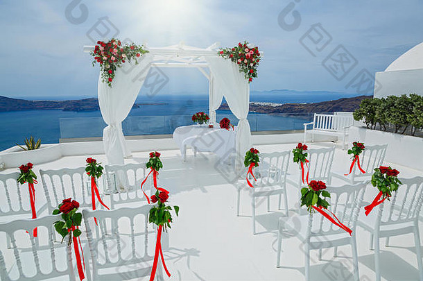 的地方婚礼仪式背景海希腊