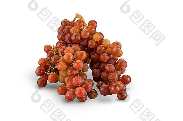 白色葡萄上分离的有机红火葡萄