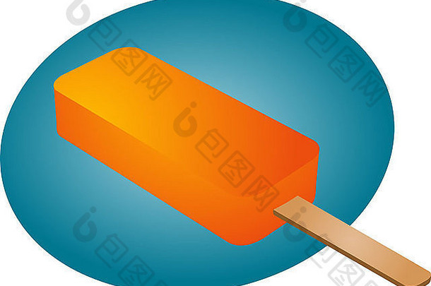 冰淇淋橙色贴片插画