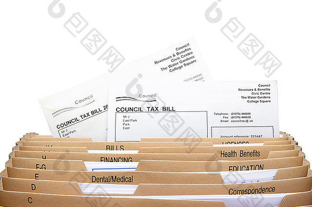 显示议会税单的家庭文件分割器