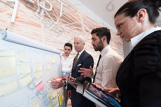 业务人集团头脑风暴会议商人展示的想法项目Flipboard高级首席执行官经理